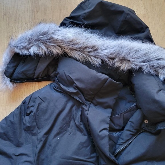 Uniqlo Women's Down Coat Hooded Faux Fur‎ Trim Black XL Down Blend Warm - Picture 6 of 12